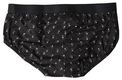 Shop Dolce & Gabbana Elegant Black Dotted Brief With Comfort Men's Fit