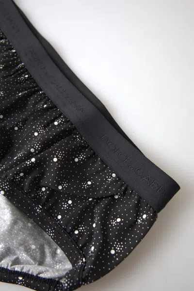 Shop Dolce & Gabbana Elegant Black Dotted Brief With Comfort Men's Fit