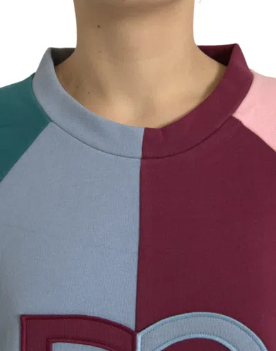 Shop Dolce & Gabbana Multicolor Cotton Crew Neck Women's Sweater