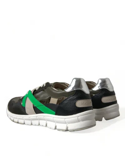 Shop Dolce & Gabbana Multicolor Leather Suede Low Top Sneakers Men's Shoes