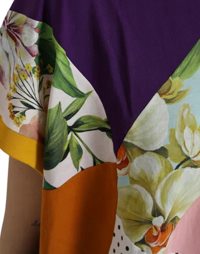 Shop Dolce & Gabbana Multicolor Cotton Silk Patchwork Women's Blouse