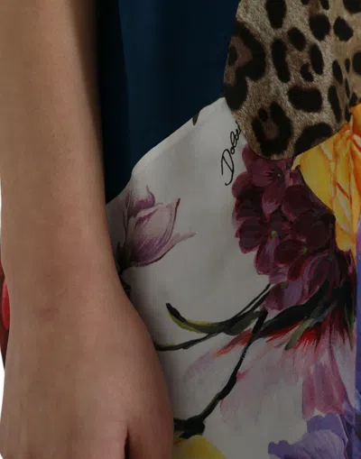 Shop Dolce & Gabbana Multicolor Cotton Silk Patchwork Women's Blouse