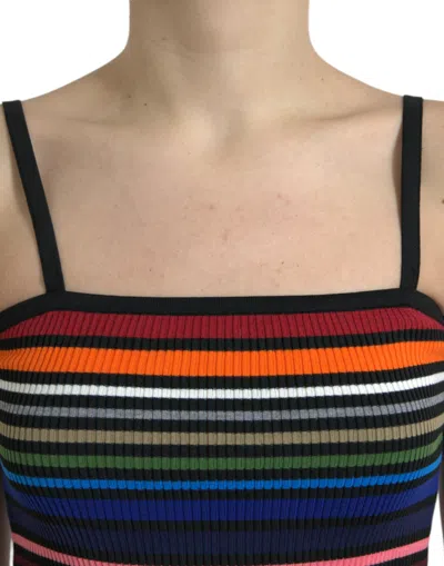 Shop Dolce & Gabbana Chic Striped Spaghetti Strap Tank Women's Top In Multicolor