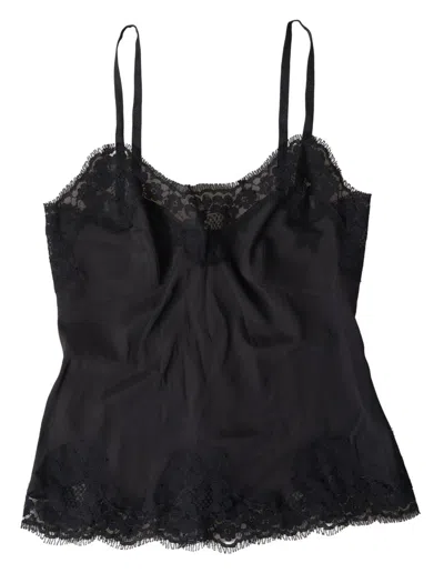 Shop Dolce & Gabbana Sultry Silk Blend Camisole Women's Top In Black