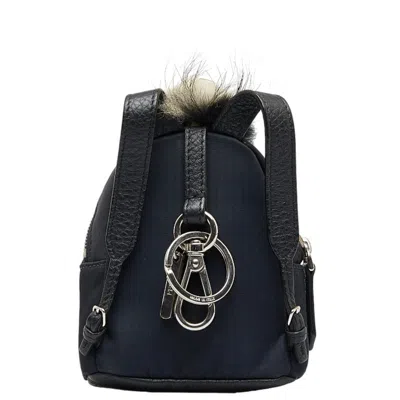 Shop Fendi Black Leather Backpack Bag ()