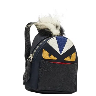 Shop Fendi Black Leather Backpack Bag ()