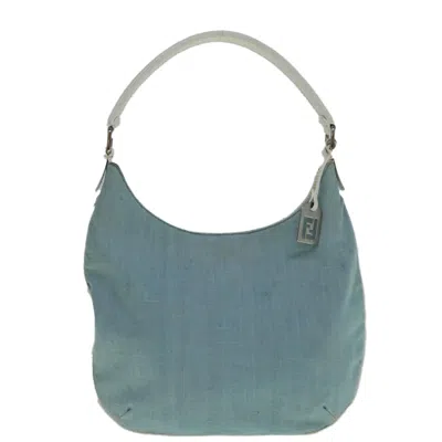 Shop Fendi Blue Canvas Shoulder Bag ()