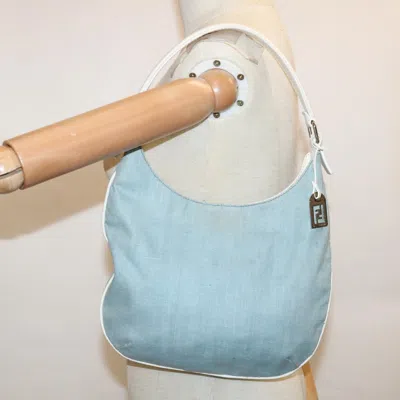 Shop Fendi Blue Canvas Shoulder Bag ()