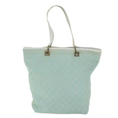 Shop Gucci Cabas Blue Canvas Tote Bag ()