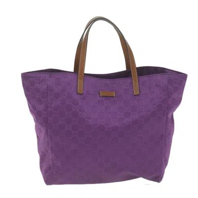 Shop Gucci Gg Canvas Purple Canvas Tote Bag ()