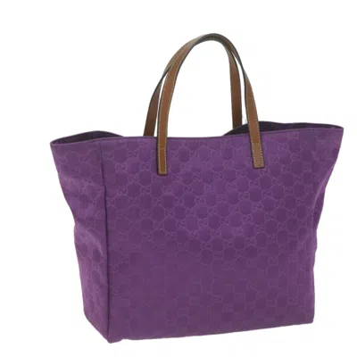 Shop Gucci Gg Canvas Purple Canvas Tote Bag ()