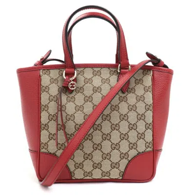 Shop Gucci Ssima Red Canvas Tote Bag ()
