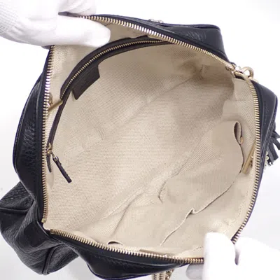 Shop Gucci Soho Black Leather Shoulder Bag ()