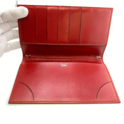 Shop Hermes Hermès Red Leather Wallet  ()