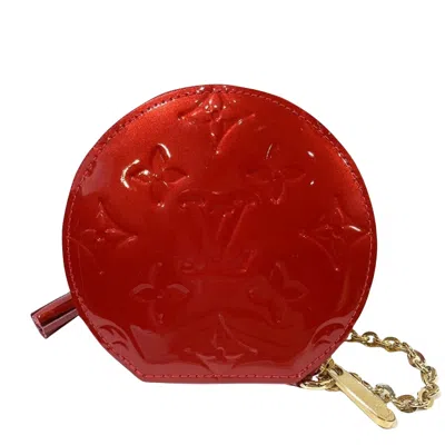 Pre-owned Louis Vuitton Pochette Clés Red Patent Leather Wallet  ()