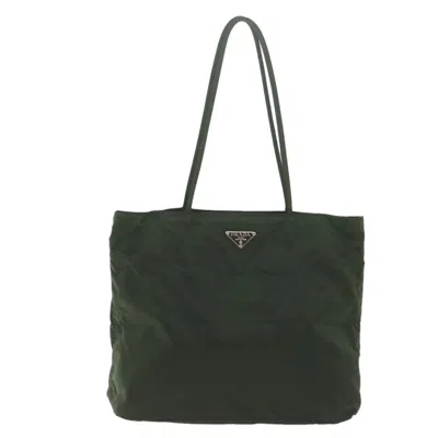 Shop Prada Tessuto Khaki Synthetic Shoulder Bag ()