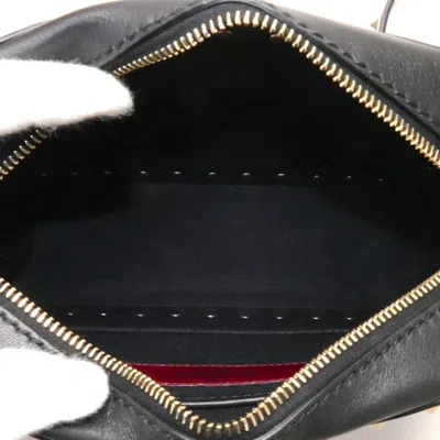 Shop Valentino Garavani Rockstud Black Leather Shoulder Bag ()