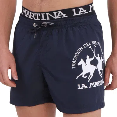 Shop La Martina Polyester Men's Swimwear In Blue