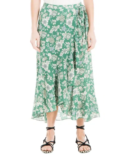 Shop Max Studio Crepe Maxi Ruffle Skirt In Green