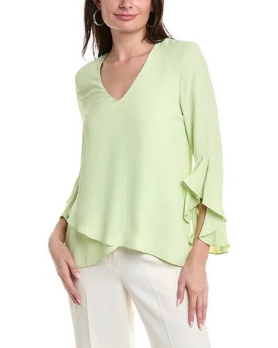 Shop Vince Camuto Flutter Sleeve Tunic In Green