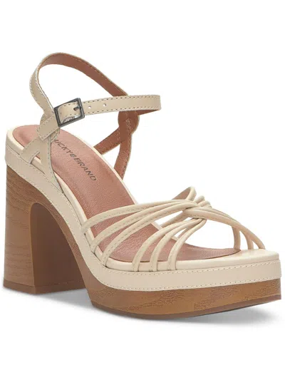 Shop Lucky Brand Ismene Womens Leather Buckle Platform Sandals In White