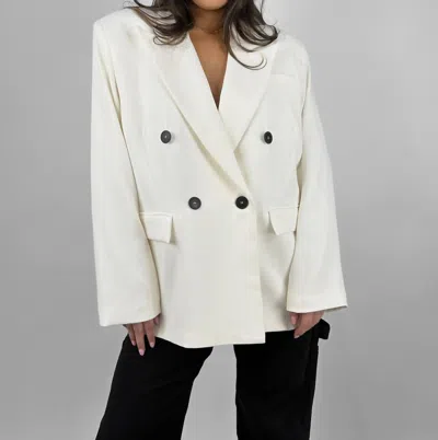 Shop Na-kd Femme Double Breasted Blazer In Cream In White