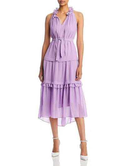 Shop Kobi Halperin Vale Womens Tiered Long Maxi Dress In Purple