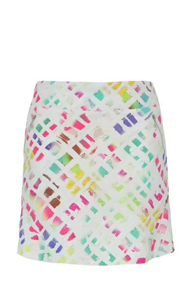 Dolcezza Golf Skort In White/pink/green In Multi