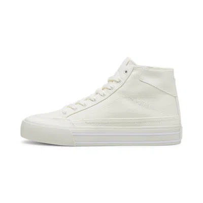 Shop Puma Men's Court Classic Vulc Mid Unisex Sneakers In White