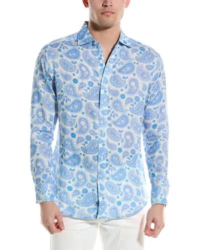 Shop Hiho Jeremy Linen Shirt In Blue