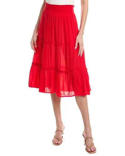 Shop Vince Camuto Tiered Maxi Skirt In Red