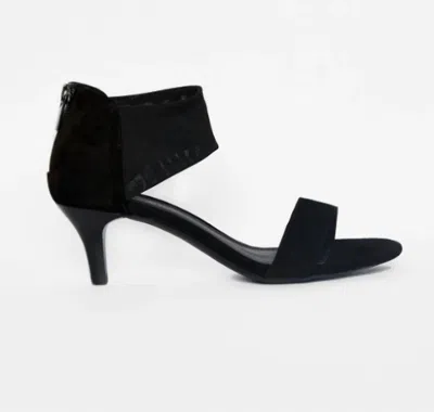 Shop Pelle Moda Elvi Elegant Open-toe Ankle-wrap Heels In Black