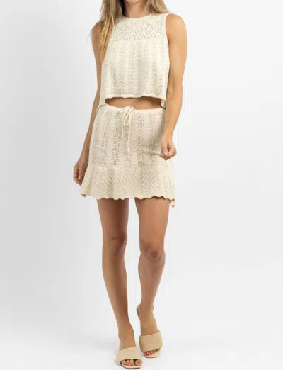 Shop Sundayup Paolo Crochet Skirt Set In Beige