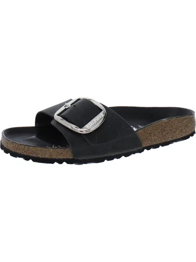 Shop Birkenstock Blac Womens Open Toe Slip On Slide Sandals In Blue