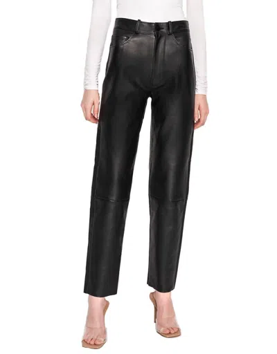 Shop Lamarque Adeline Leather Jeans In Black