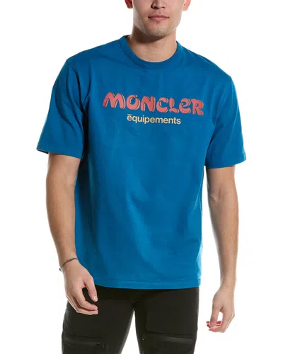 Shop Moncler Heavy Knit T-shirt In Blue