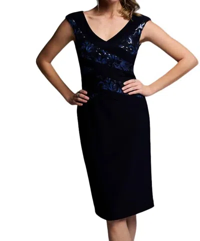 Joseph Ribkoff Sequin Dress In Midnight Blue In Black