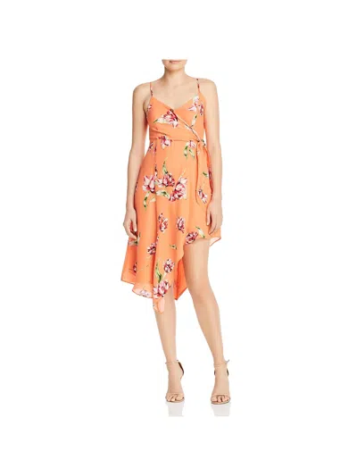 Shop Parker Monroe Womens Floral Sleeveless Casual Dress In Orange
