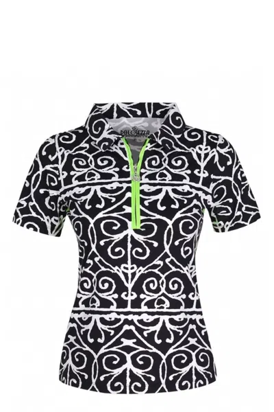 Shop Dolcezza Golf Shirt In Black/white/green In Multi