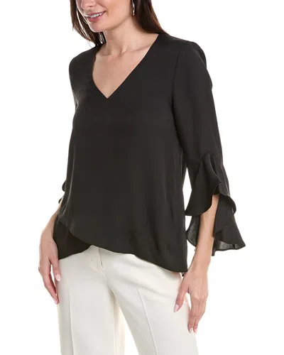Shop Vince Camuto Flutter Sleeve Tunic In Black