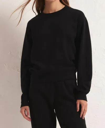 Shop Z Supply Classic Crew Sweatshirt In Black