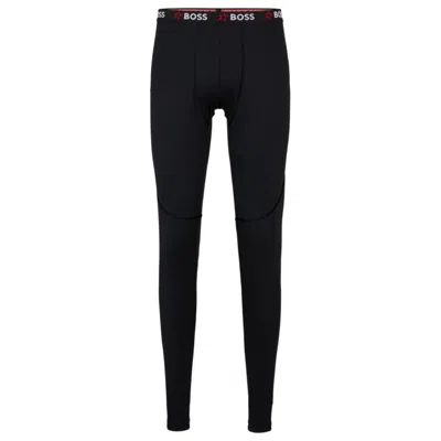 Shop Hugo Boss X Perfect Moment Thermal Ski Leggings With Branded Waistband In Black