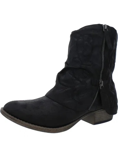 Shop Very G Tranquil Womens Western/cowgirl Boots Zipper Ankle Boots In Black