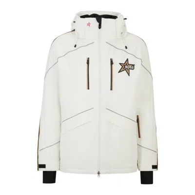 Shop Hugo Boss X Perfect Moment Hooded Down Ski Jacket With Special Branding In White