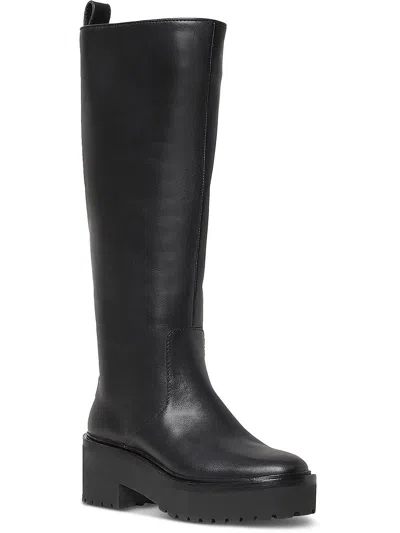 Shop Loeffler Randall Womens Faux Leather Pull On Knee-high Boots In Black