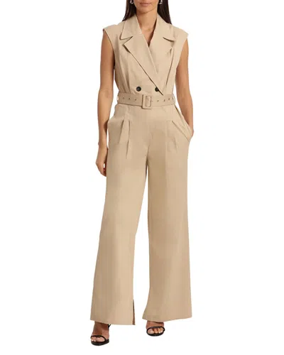 Shop Avec Les Filles Trench Jumpsuit In Grey