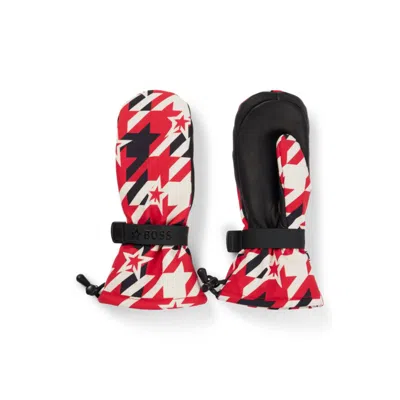 Shop Hugo Boss X Perfect Moment Logo-strap Ski Gloves With Leather Facing In Red