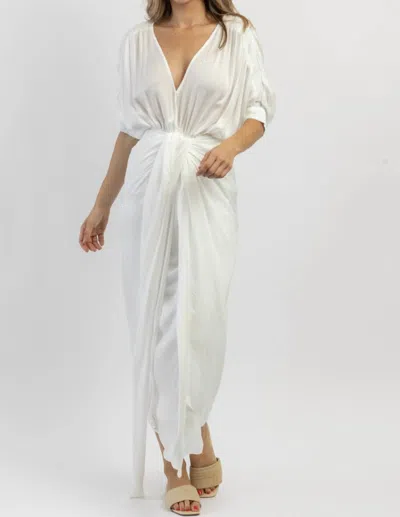 Shop The Clothing Company Norah Tied Midi Dress In Off-white