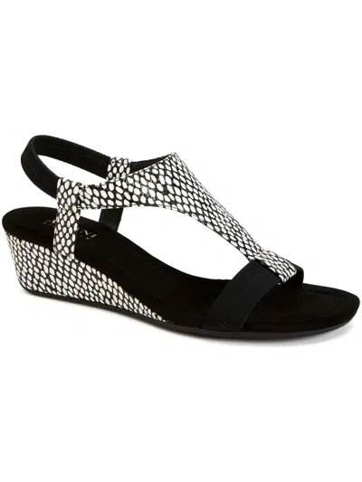 Shop Alfani Vacanzaa Womens T-strap Wedge Sandals In Multi