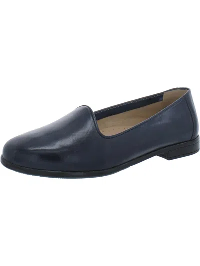 Shop Trotters Liz Lux Womens Leather Slip On Loafers In Blue